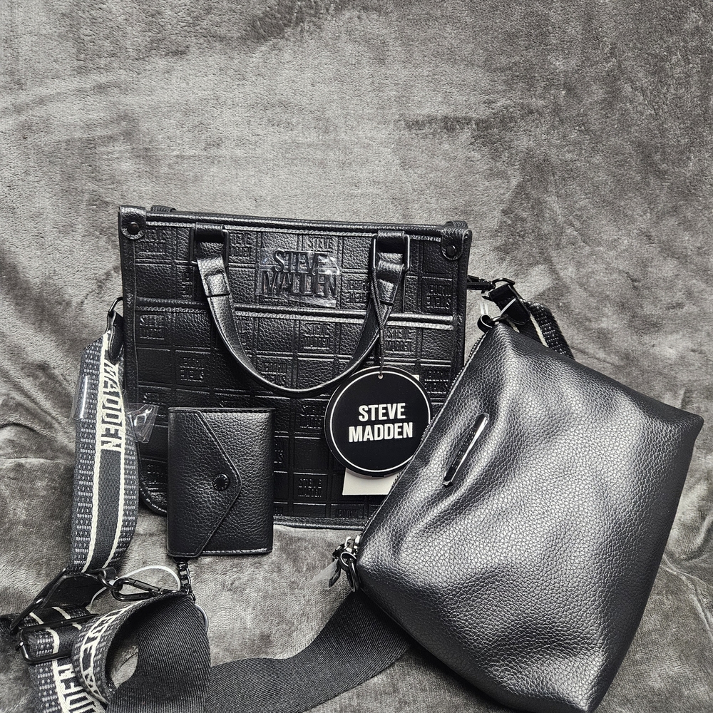 Steve Madden Black Mini Sidra Bag Set